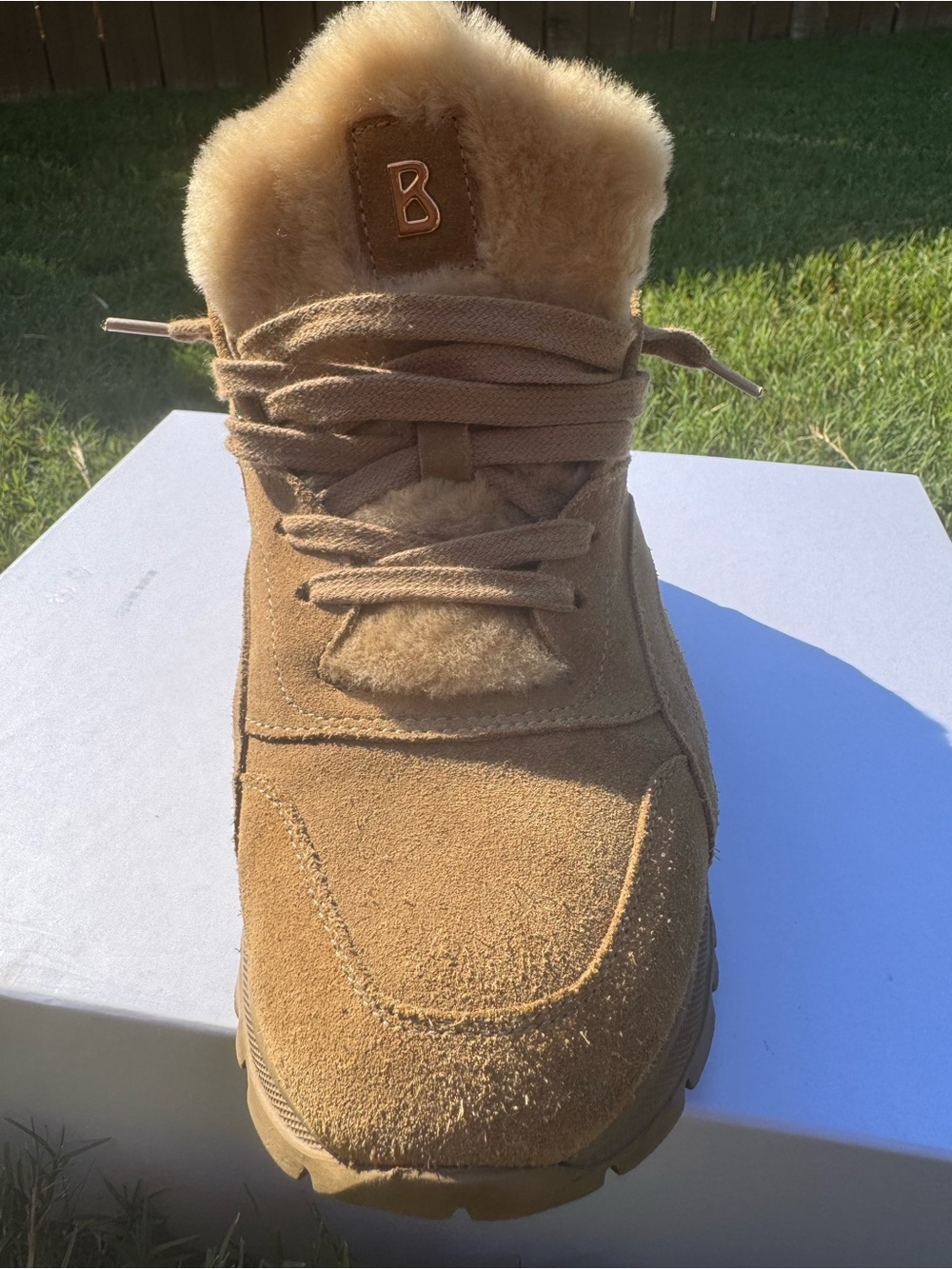 Bogner Malaga Brown Fur-Lined Suede Shearling-Lined Chunky Sneakers EU 42 - Picture 15 of 17